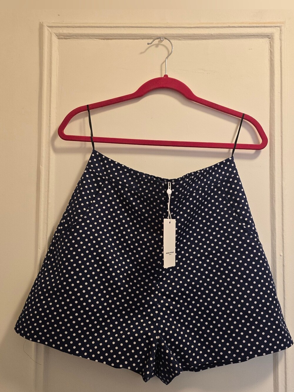 NWT Amanda Uprichard REEVES Short Shorts in Navy Polka Dot - Sz Medium - Picture 10 of 11